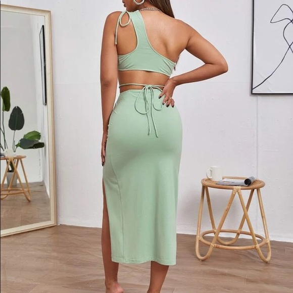 One shoulder two piece dress - Picture 3 of 4